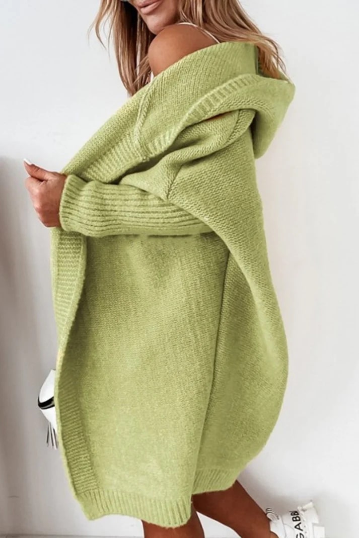 Gilet à capuche oversize Roseann pour femme – Mélange de coton doux