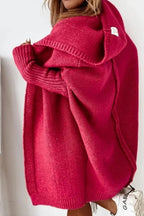 Gilet à capuche oversize Roseann pour femme – Mélange de coton doux