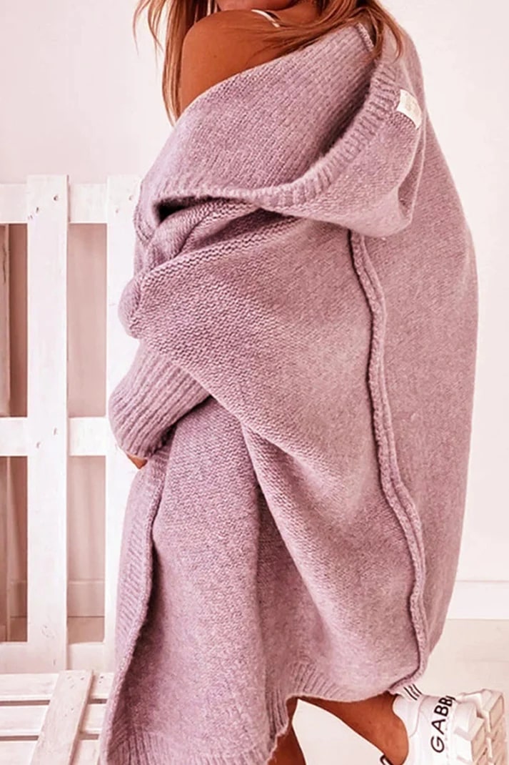 Gilet à capuche oversize Roseann pour femme – Mélange de coton doux