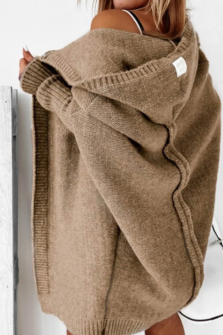 Gilet à capuche oversize Roseann pour femme – Mélange de coton doux