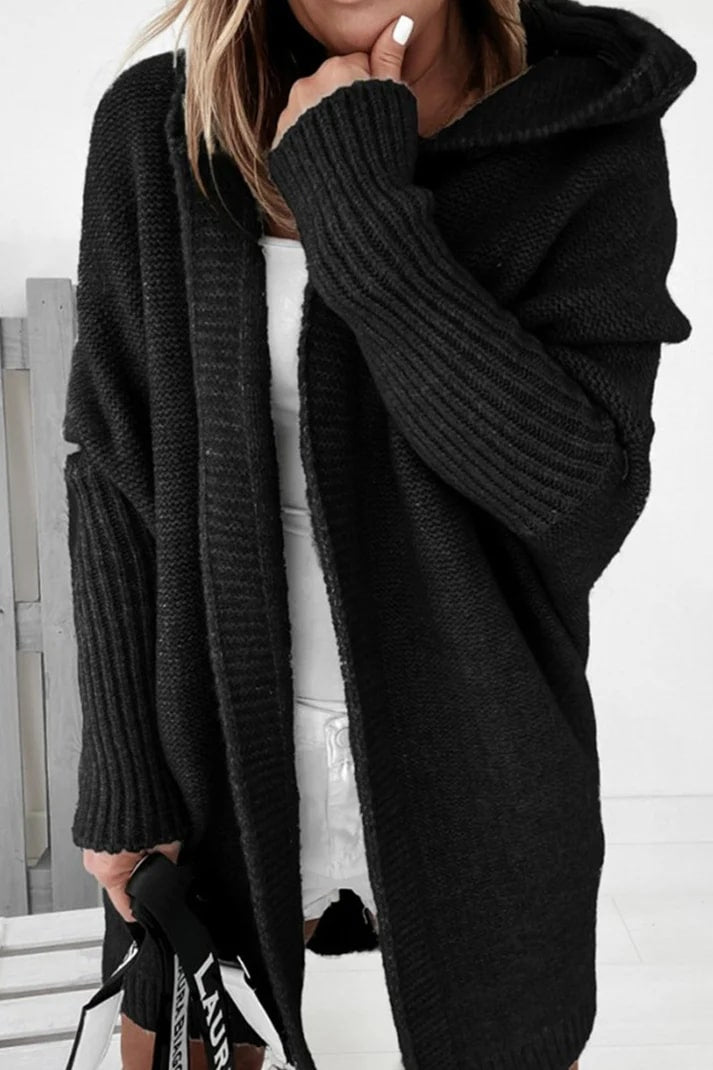 Gilet à capuche oversize Roseann pour femme – Mélange de coton doux