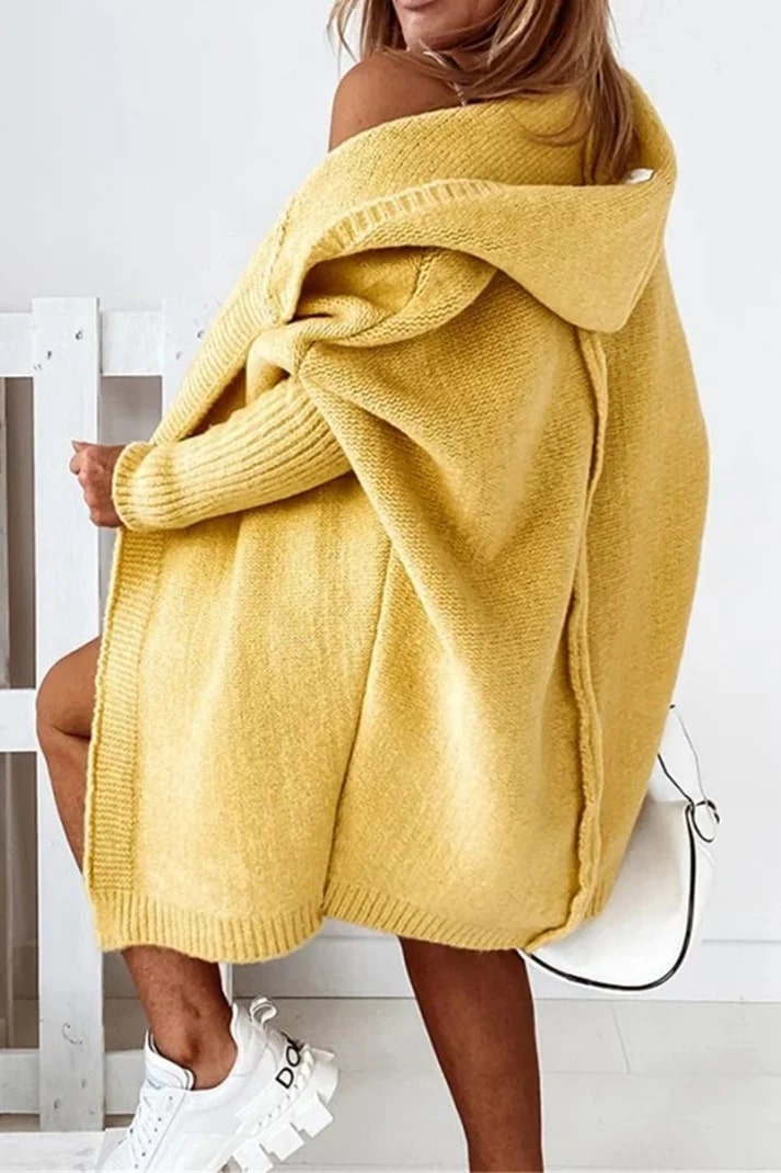 Gilet à capuche oversize Roseann pour femme – Mélange de coton doux