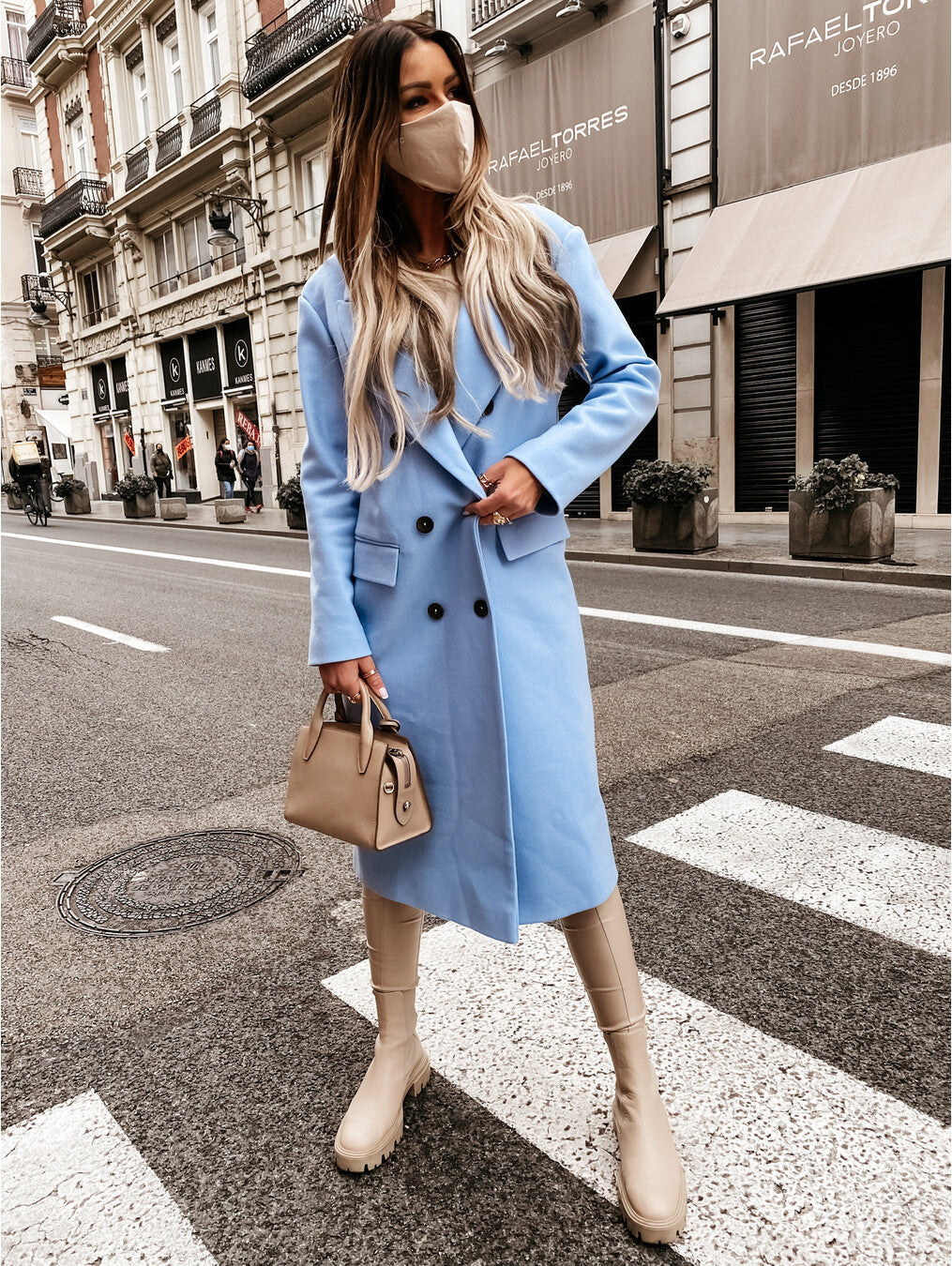 ANNA - Manteau en laine avec boutons pour l'hiver