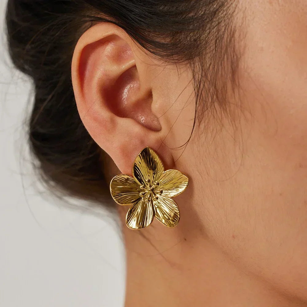 Juliette – Boucles d'oreilles Fleur Vintage en or