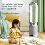 Ventilateur 3-en-1 Bladeless Tower - Sûr, Silencieux & Stylé avec 8 vitesses de vent & télécommande