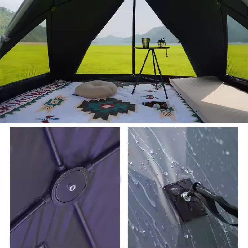 Tente de camping pop-up avec abri solaire