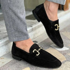 Nero - Mocassins en daim avec boucle en métal pour l'automne