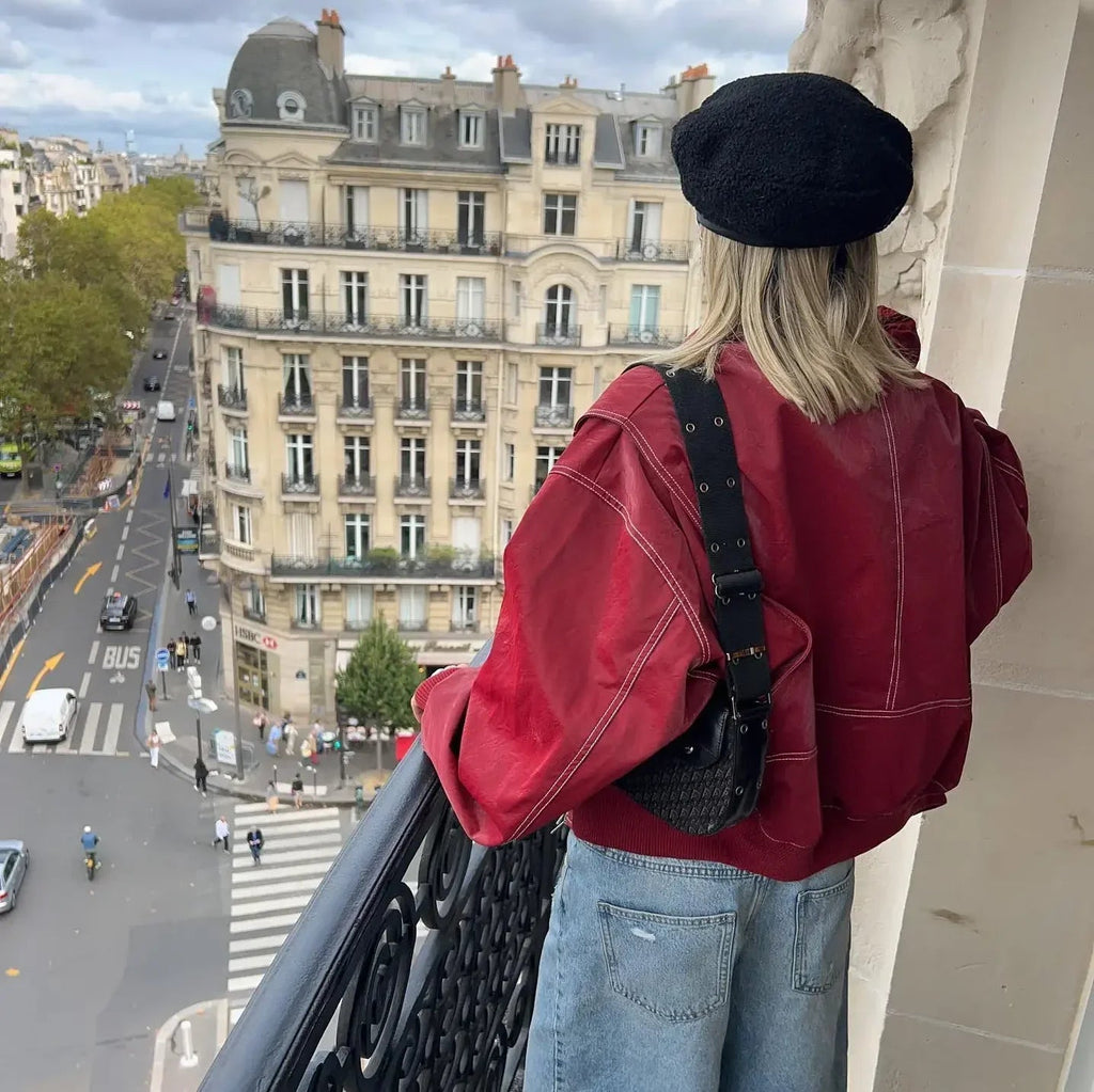 Liva | Oversized vegan leather jacket