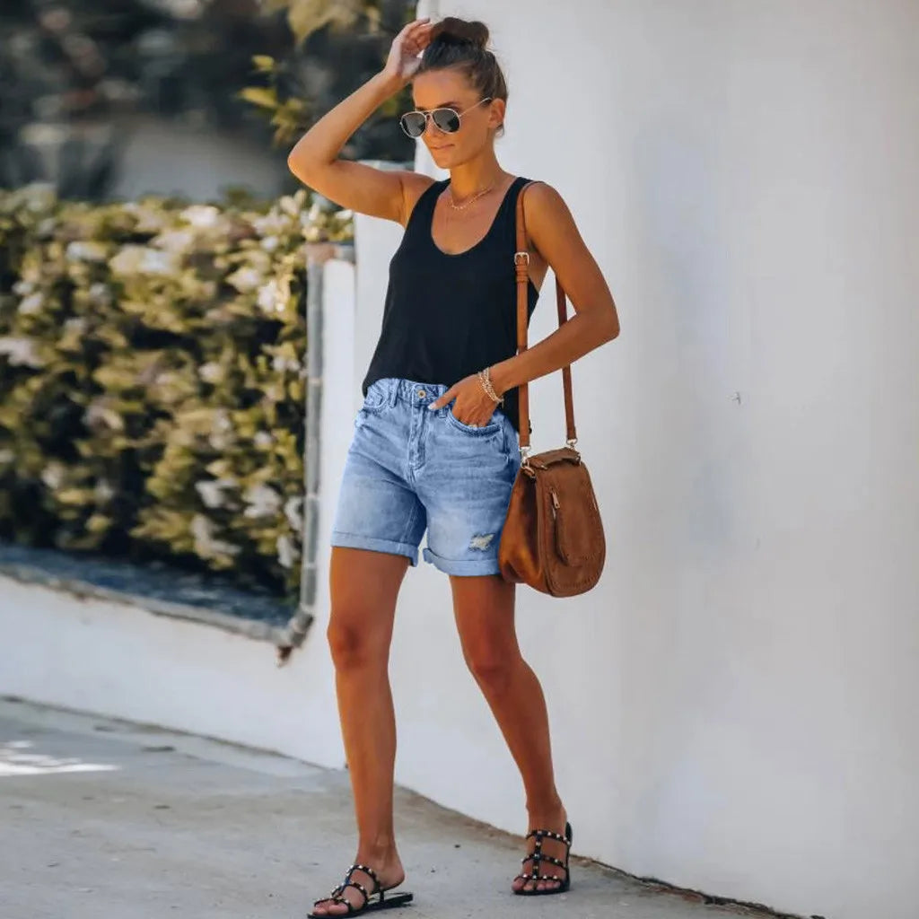 Mila - Short en jean taille haute