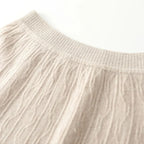 Jupe midi trapèze en laine mérinos – Tricot doux, chaud et élégant