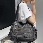 LILIA - Sac à Main en Cuir Vintage Multi-poches