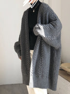 Comfortable Long Wool Women's Cardigan