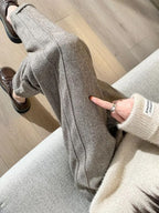 Tweed - High-waisted wool pencil trousers