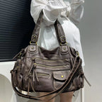 LILIA - Sac à Main en Cuir Vintage Multi-poches