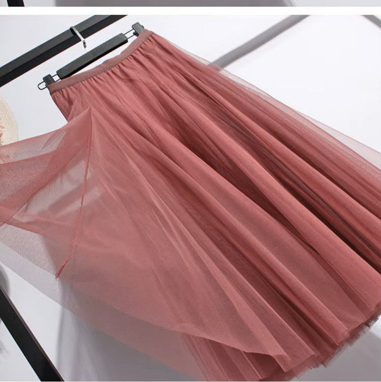 Jupe longue en tulle automnale