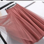 Jupe longue en tulle automnale