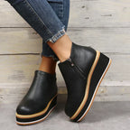 Bottines zippées à plateau pour femmes