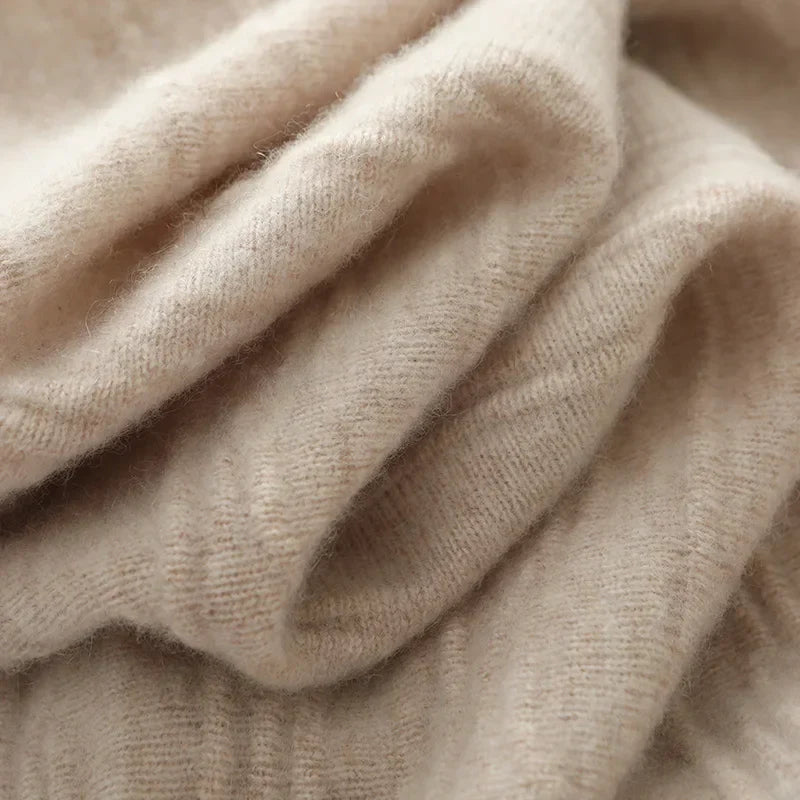 Jupe midi trapèze en laine mérinos – Tricot doux, chaud et élégant