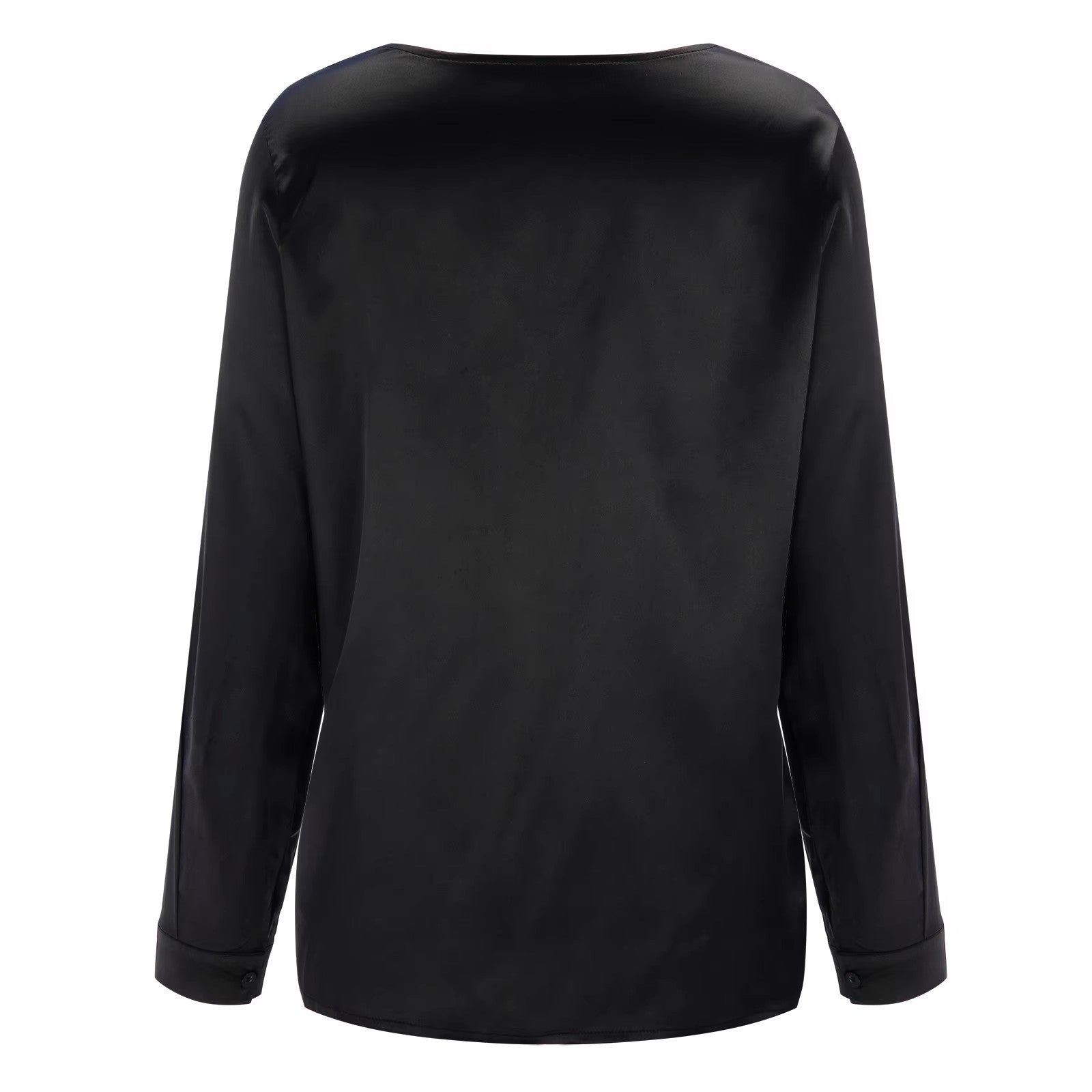 Satin Shirt with Deep V-Neck - Autumn Edition