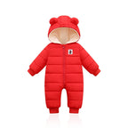 Grenouillère d'hiver pour bébé, chaude et confortable, avec oreilles