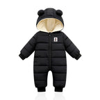 Grenouillère d'hiver pour bébé, chaude et confortable, avec oreilles