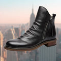Leather boots with non-slip sole and elegant design