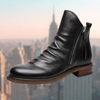 Leather boots with non-slip sole and elegant design