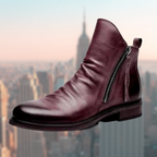 Leather boots with non-slip sole and elegant design