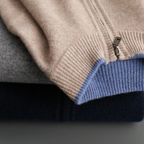 FrenchMerino - Gilet en laine pour homme avec fermeture éclair, spécial automne