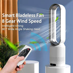 Ventilateur 3-en-1 Bladeless Tower - Sûr, Silencieux & Stylé avec 8 vitesses de vent & télécommande