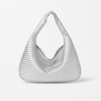 Silver Woven shopping bag