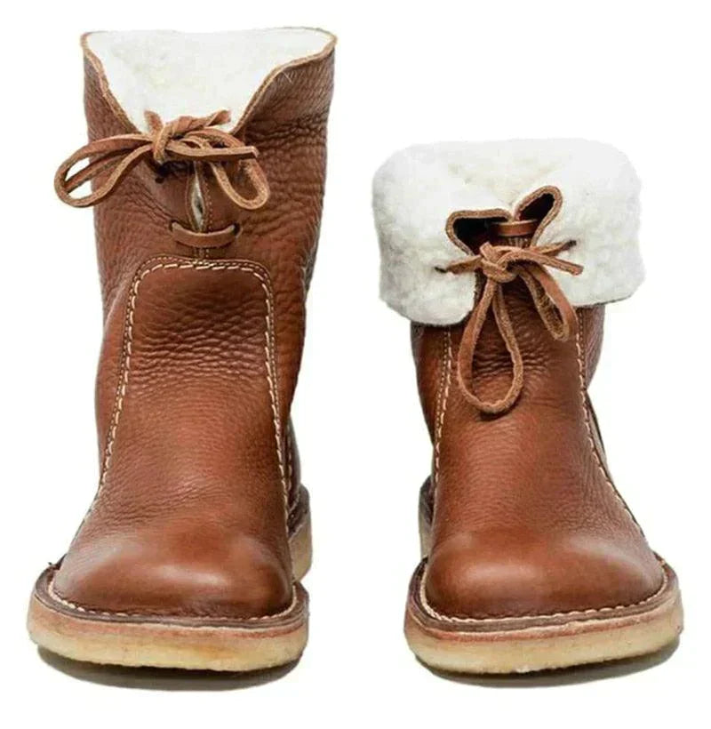 Women's waterproof fleece boots with warm wool lining - Ideal for winter