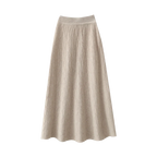 Jupe midi trapèze en laine mérinos – Tricot doux, chaud et élégant