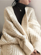 Comfortable Long Wool Women's Cardigan