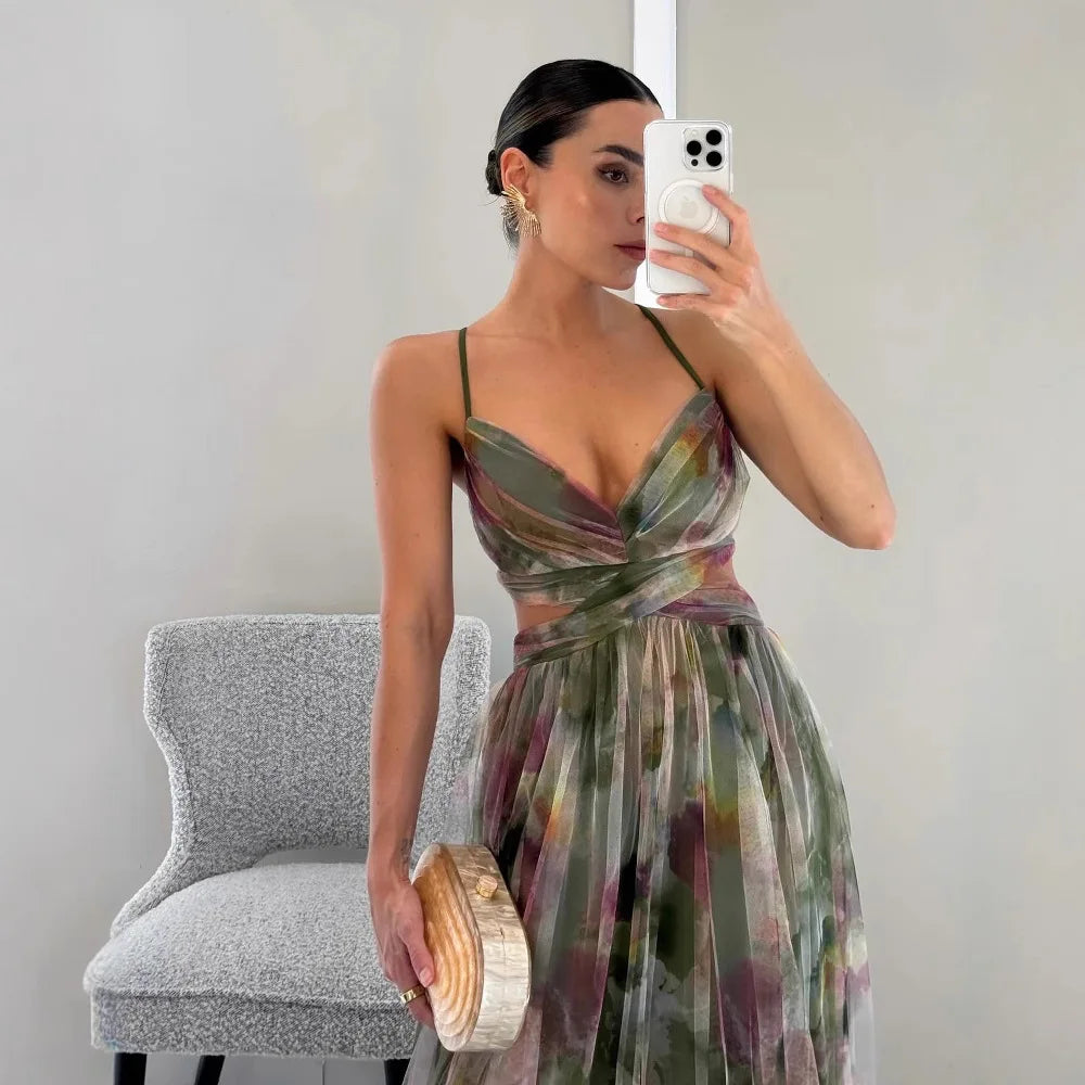 Maxi robe en velours avec tulle délicat | Élégance automnale & légèreté | Coupe fluide