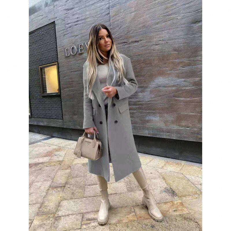 ANNA - Manteau en laine avec boutons pour l'hiver