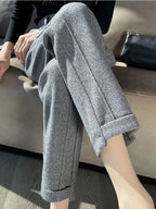 Tweed - High-waisted wool pencil trousers