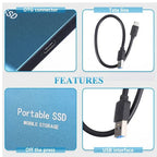 SSD externe Speedora Ultra | USB 3.1 Type-C | Jusqu'à 1 000 Mo/s | 500 Go / 1 To / 2 To | Compact et résistant aux chocs