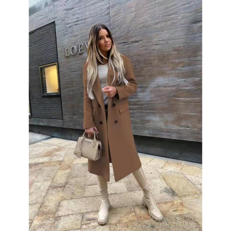 ANNA - Manteau en laine avec boutons pour l'hiver