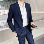 Ensemble de costume deux pièces slim de haute qualité pour l'automne, pantalon et veste combinés