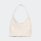 Sac à main en cuir beige minimaliste avec anse unique, design élégant et moderne, parfait pour un usage quotidien ou une tenue chic.