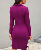 FrenchEmily - robe de cocktail élégante avec boutons pour l'automne