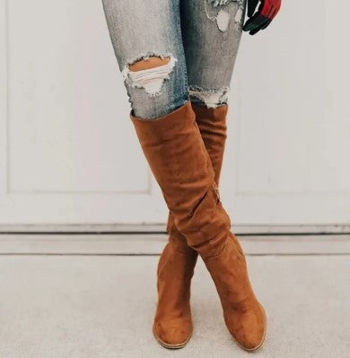 Bottes Hautes en Daim Ultra-Confortables - Élégance Automnale Assurée