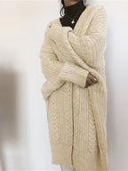 Comfortable Long Wool Women's Cardigan