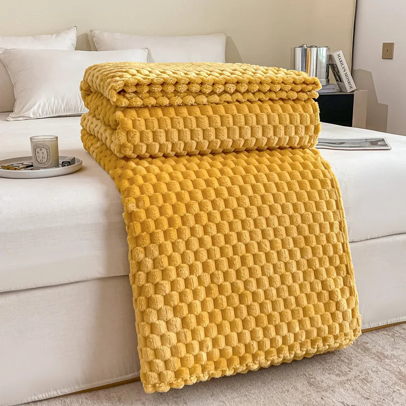 Couverture en velours à carreaux, douce, chaude et moelleuse - Couvre-canapé confortable et couverture pour adultes, enfants et animaux domestiques