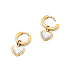 Boucles d'oreilles Huggie en quartz blanc