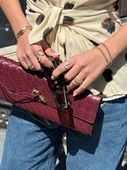 Luna - Sac à main tissé de luxe avec fermeture en or