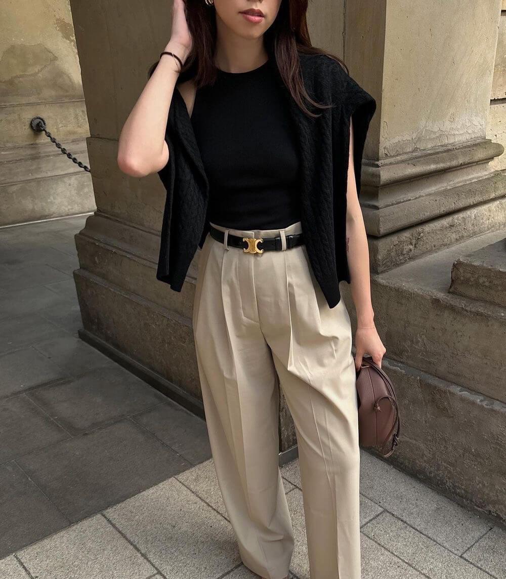 Ceinture en Cuir Noir avec Boucle Dorée | Élégance et Polyvalence pour Toutes les Occasions