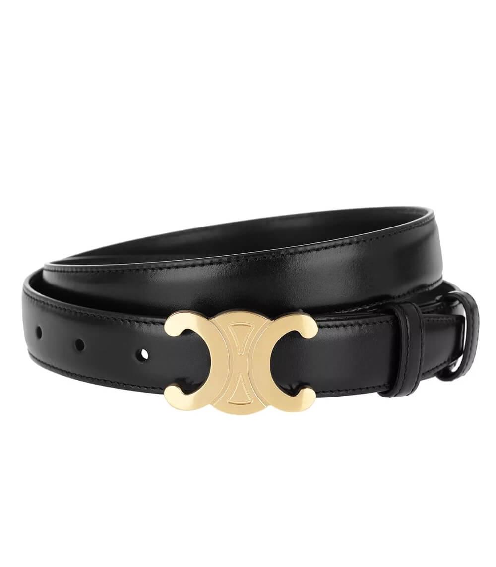 Ceinture en Cuir Noir avec Boucle Dorée | Élégance et Polyvalence pour Toutes les Occasions