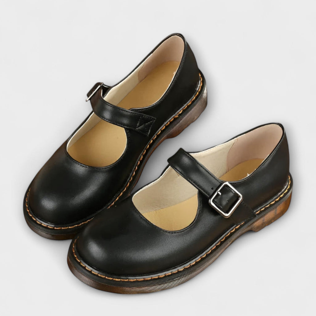 Nell - Chaussures vintage en cuir avec bride et semelle confortable